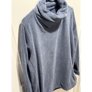 Nike Blue Cowl Neck Long Sleeve Fleece Pullover XL Dri Fit Athletic Activewear